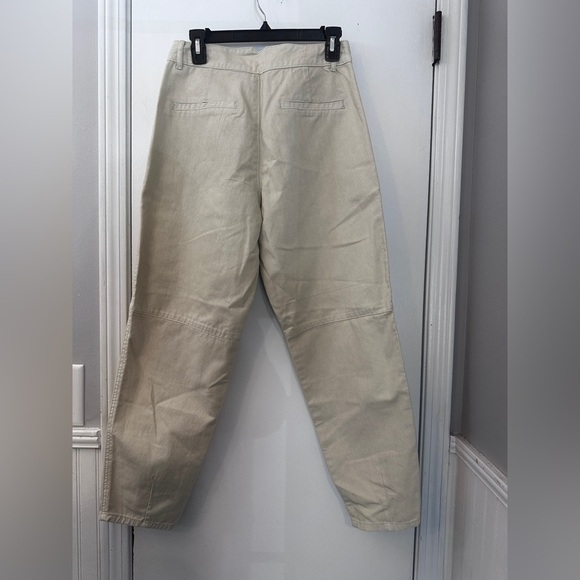 Easel Women’s Small Beige Utility Carpenter Pants 100% Cotton High Waist - Picture 3 of 13